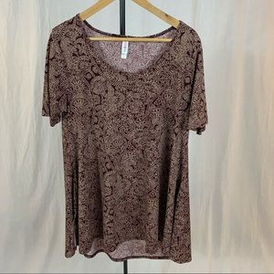 Maroon & Cream patterned T-shirt